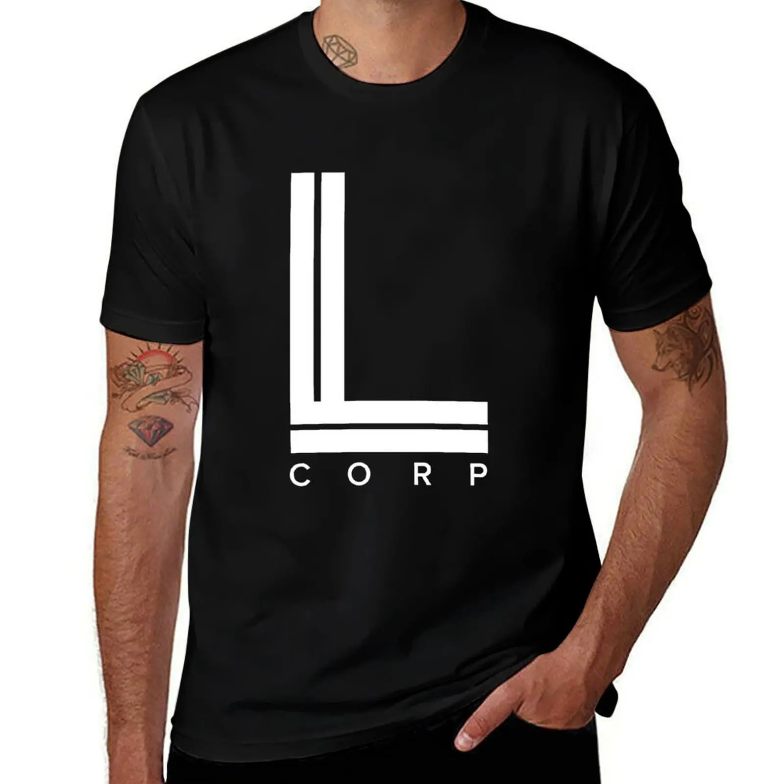 L Corp (White) T-Shirt t shirts for man cotton funny T-Shirt