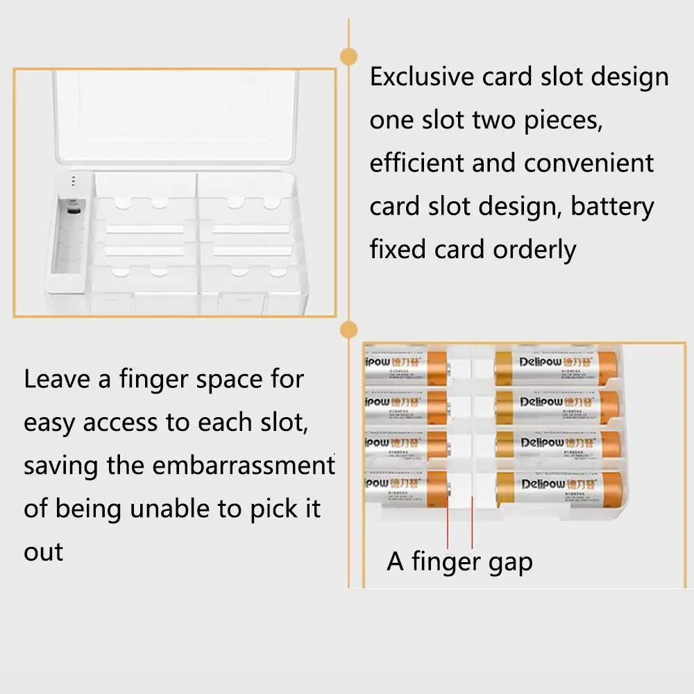 Secure Locking Battery Holder with Tester Holds 20 Cell Space Saving Battery Storage Box Dividers Moisture-proof