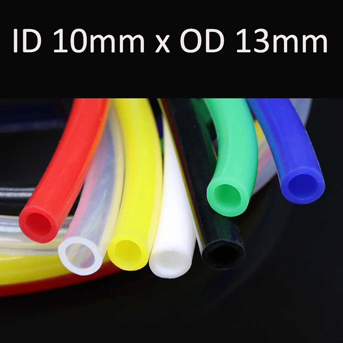 

Food Grade Silicone Tube ID 10mm x OD 13mm Flexible Wall Thickness 1.5mm Hose Soft Drink Pipes -60°C to 180°C Red Green Blue