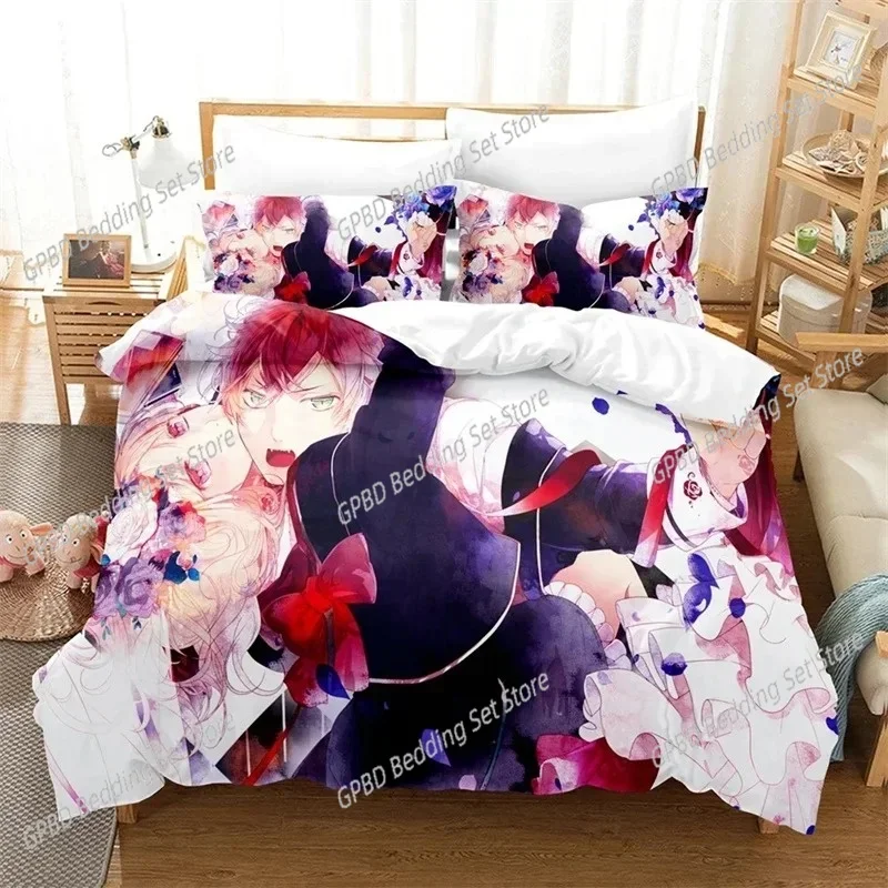 

3D Printed Anime Diabolik Lovers Comfortable Duvet Quilt Cover Pillowcase Bedding Set Children Bedroom Decoration Home Textile