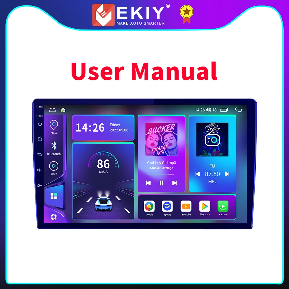 Ekiy Android 10 T900&T500&T100&T5 Multimedia User Guide in listing description details.