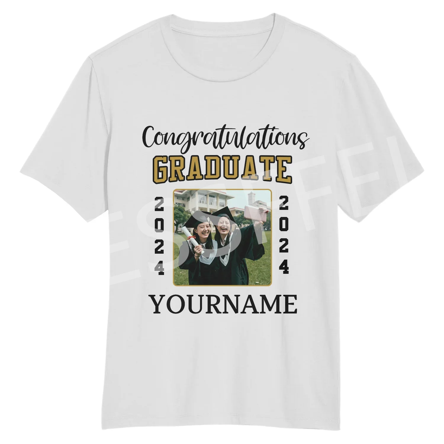 Camiseta de manga corta con foto personalizada para estudiantes graduados, camisas de ceremonia de graduación, Retro, 3D Print, informal de verano