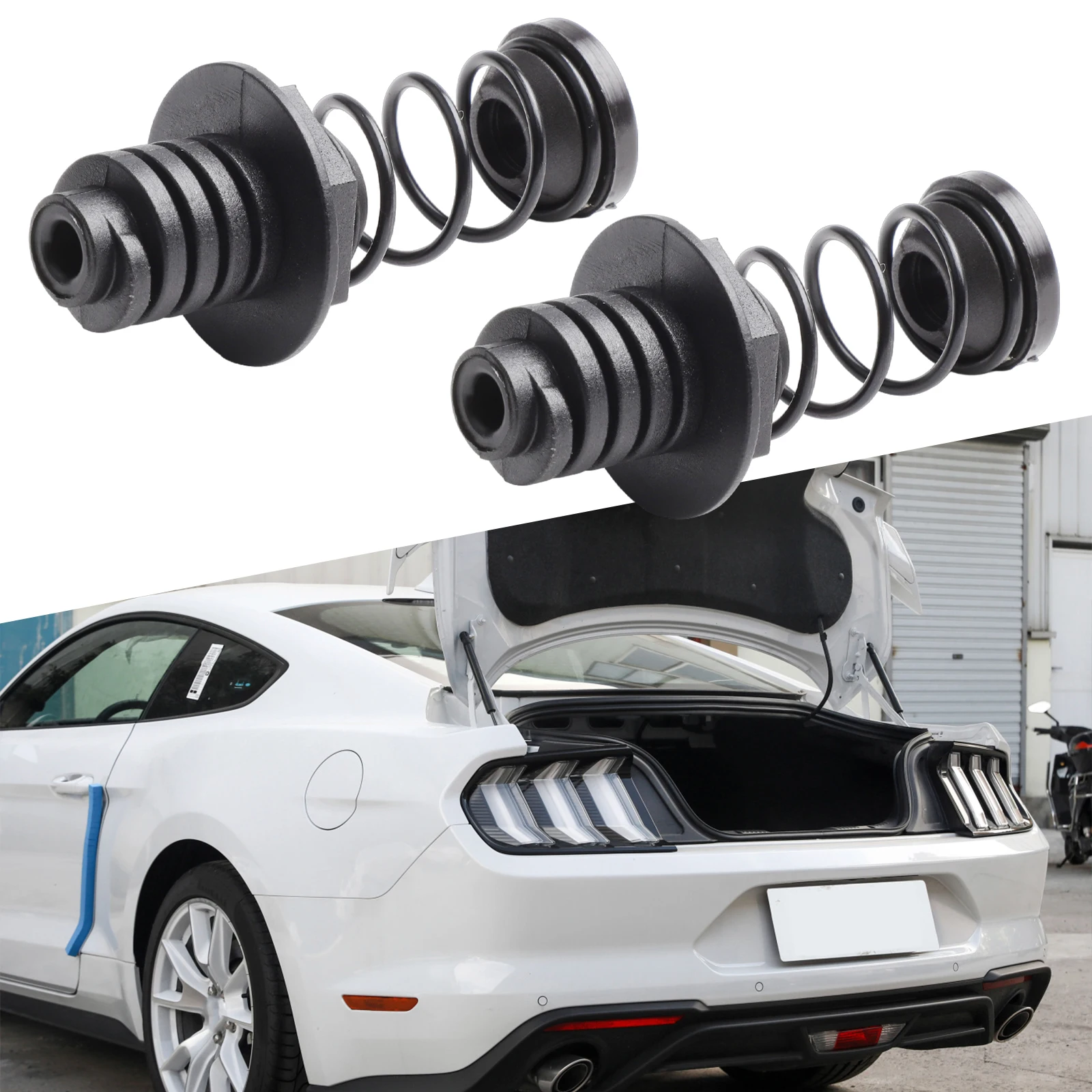 

Для FORD MUSTANG 1994 1998, пружины багажника F4ZZ 6343128 с резиновыми бамперами, сменный комплект для поддержки заднего люка