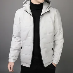 Autumn Winter Jacket Quilted Jacket Men with Hood Parkas Cotton Padded Jacket Men Fashion Clothing Zip Up Coats Korean Style