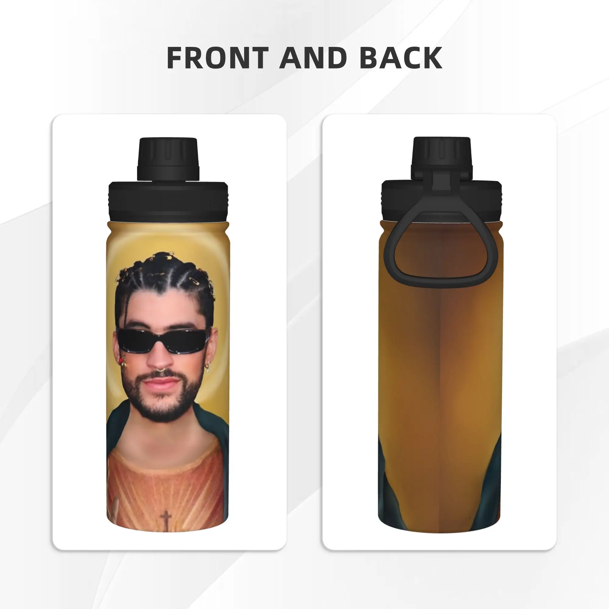 Bad Bunnys 18OZ Sports Insulated Kettle  Coffee Cups Vacuum Flask School Mugs Spill Proof