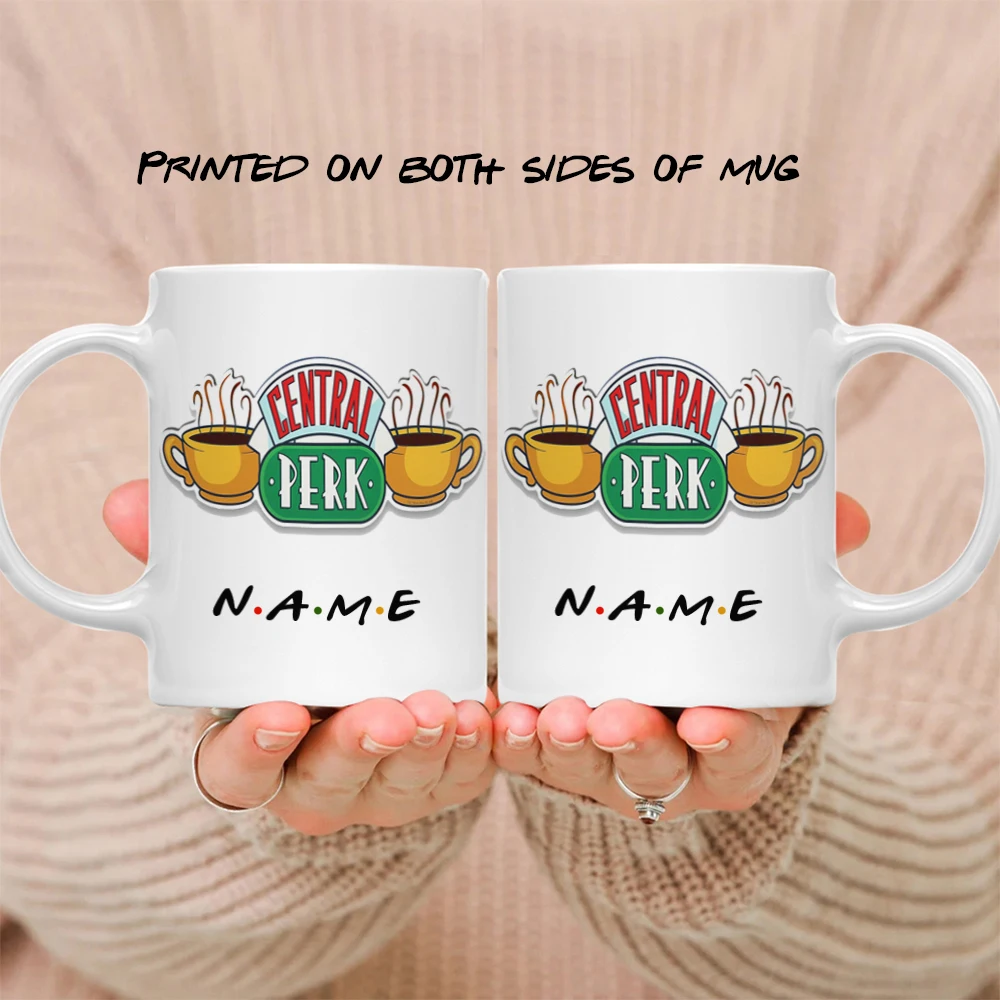 Personalised Name Friends Tv Show Central Perk Mug 11oz Ceramic Wholesale Coffee Mugs Tea Cup Surprised Gift For Friend