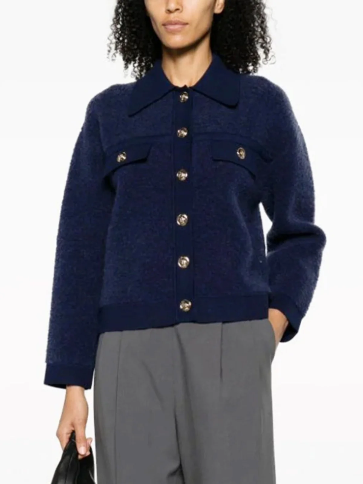 

Вязаное пальто MaSandeS Faion с воротником, женская верхняя одежда, осень-зима, новинка, на пуговицах, с длинными рукавами, стандартный крой, OL S...