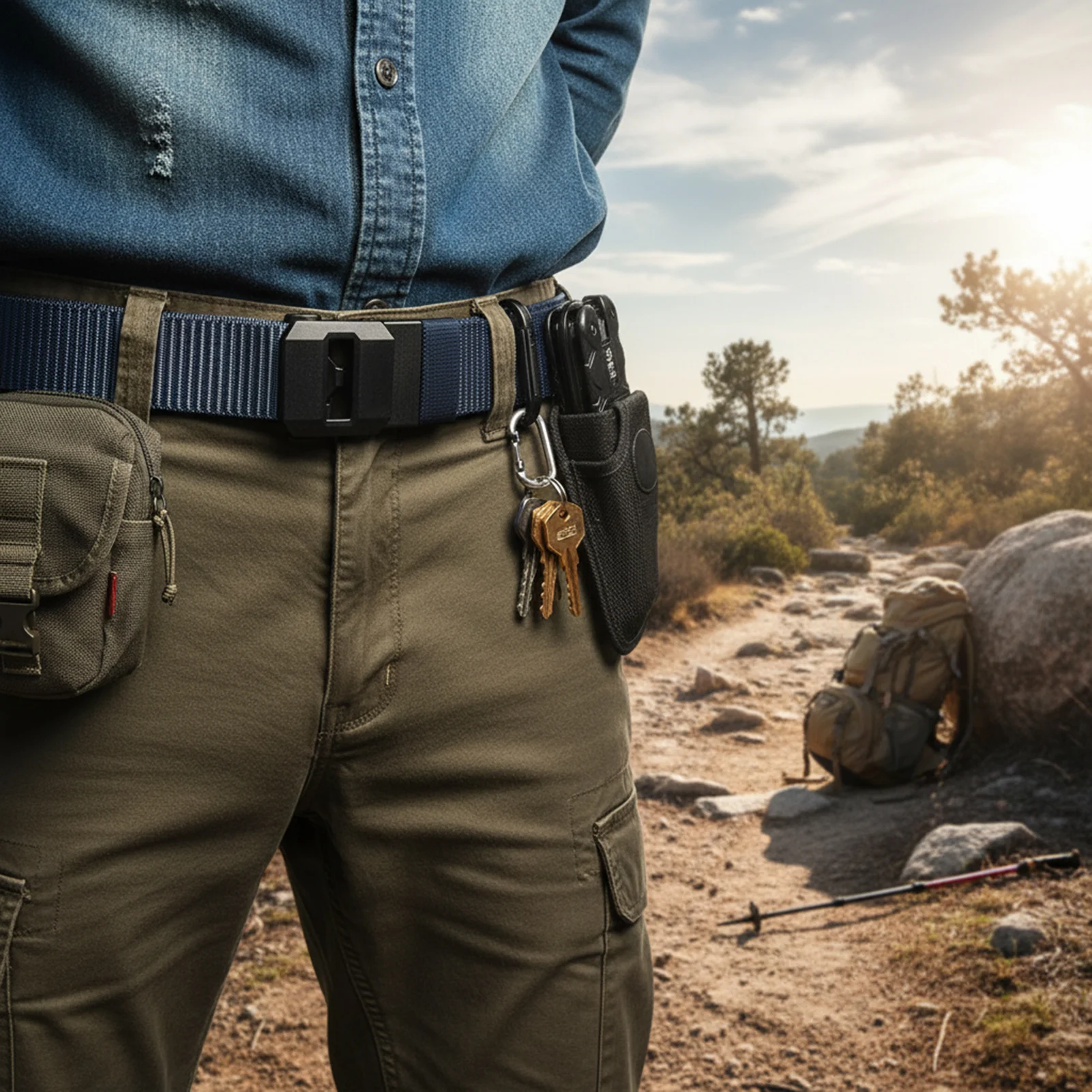 

Men's Nylon Automatic Buckle Canvas Belt Workwears Style Durable Comfortable Fit for Outdoor Casual Use