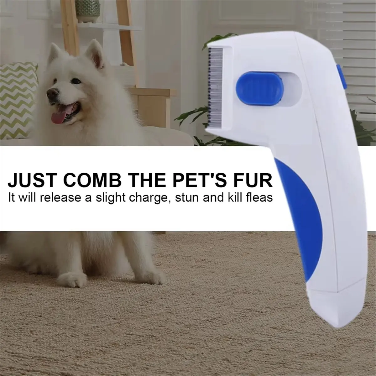 HITL Fleas Comb Electric Pet Anti Fleas Tick Cat Dog Safe Kills Fleas Pet Supply for Removing Fleas