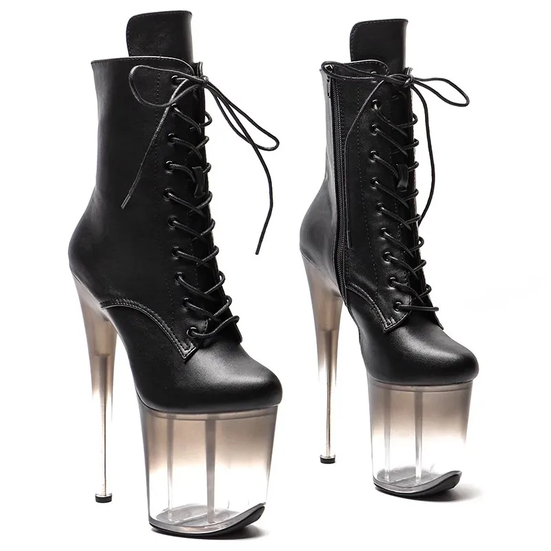 

New 20CM/8inches PU Upper Modern Sexy Nightclub Pole Dance Shoes High Heel Platform Women's Ankle Boots 626