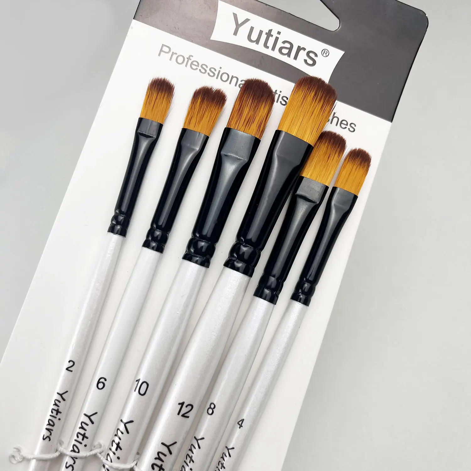 12 Teile/satz DIY Öl Acryl Malerei Kunst Pinsel Liefert Nylon Haar Holzgriff Aquarell Pinsel Stift Set Lernen – Detail 4