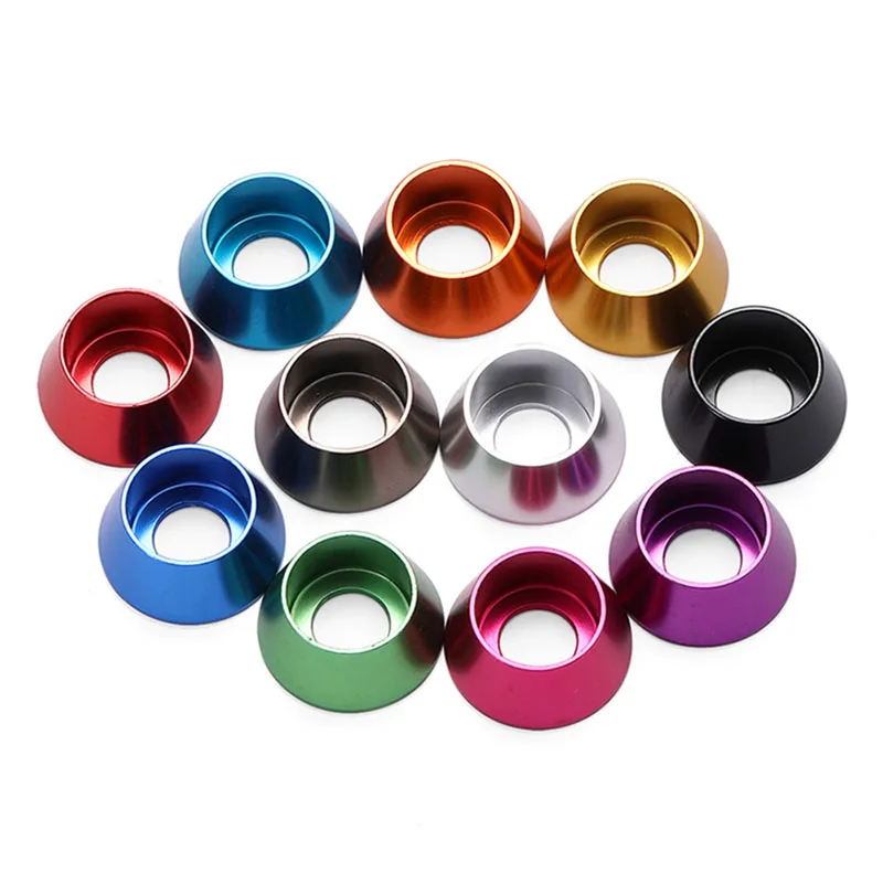 1/2/5/10PCS M2 M2.5 M3 M4 M5 M6 M8 Anodized Color Aluminum Hexagonal Socket Washers Cup Washers