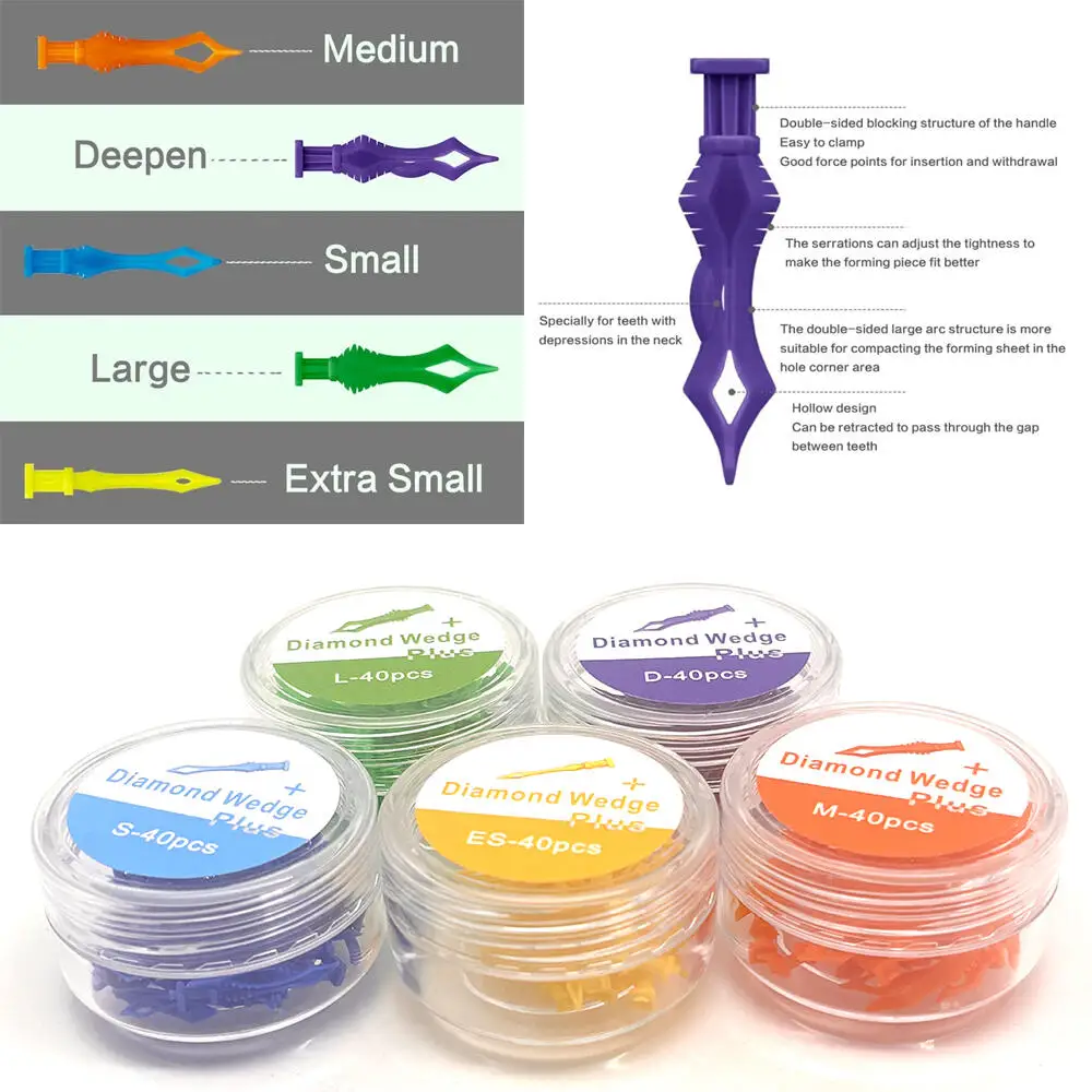 Dental Diamond Plastic Wedges for Sectional Matrix System Composite Restoration and Contact Point Control