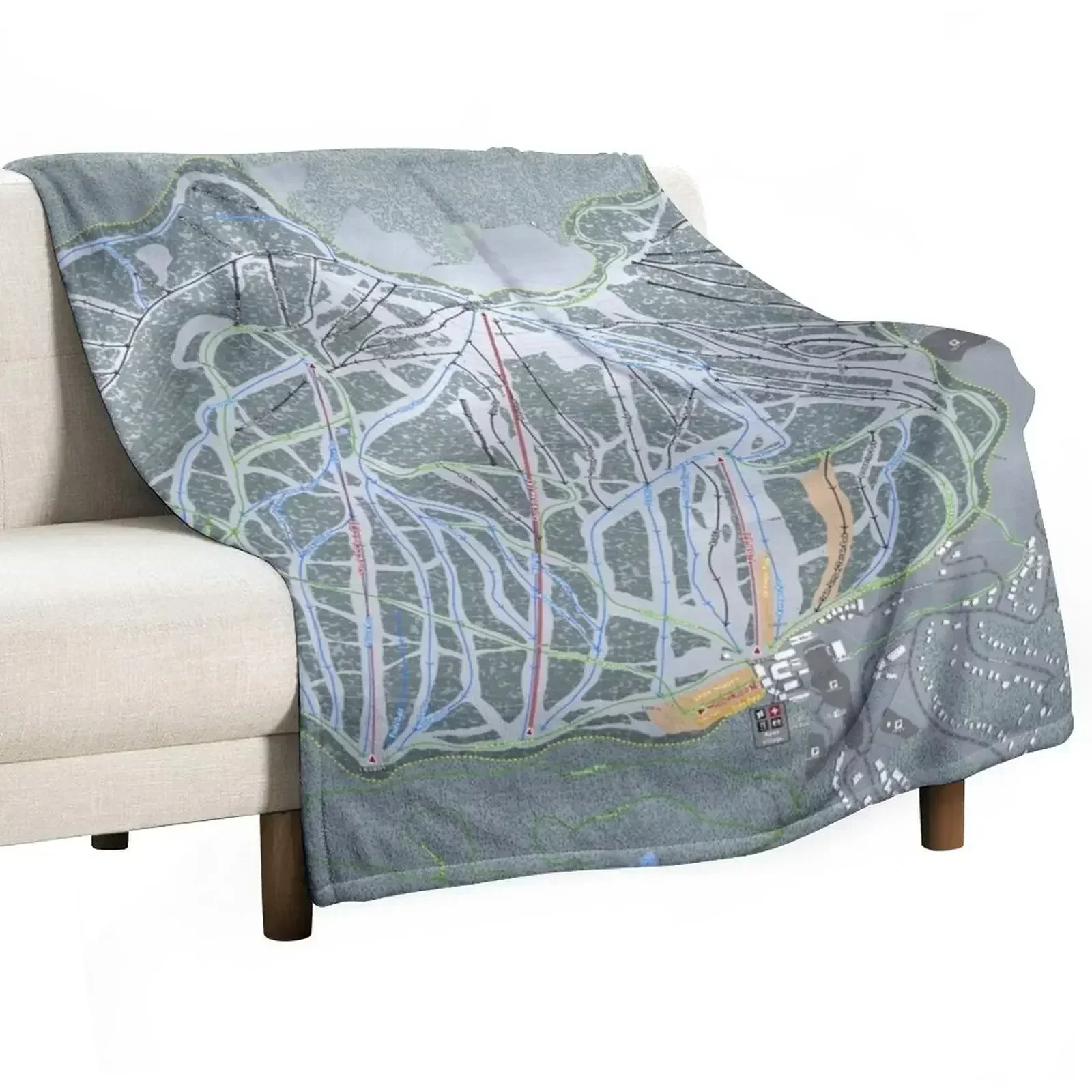 Apex Mountain Resort Trail Map Throw Blanket Thin Flannel Blankets For Baby Nap For Baby Heavy Blankets