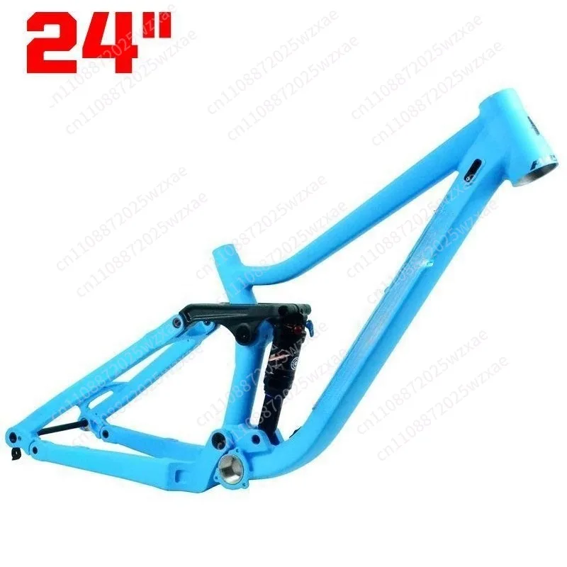 Aluminiumlegierung Softtail Jugend-Mountainbike-Rahmen 24 Zoll 3.0 Reifen BOOST Steckachsenrahmen 148MM Downhill