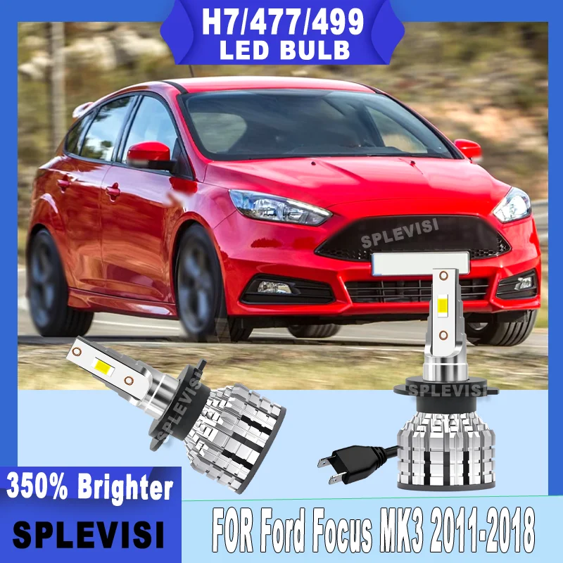 

6000K Водонепроницаемые и пыленепроницаемые безопасные ночные светодиодные лампы ближнего света для Ford Focus MK3 2011 2012 2013 2014 2015 2016 2017 2018