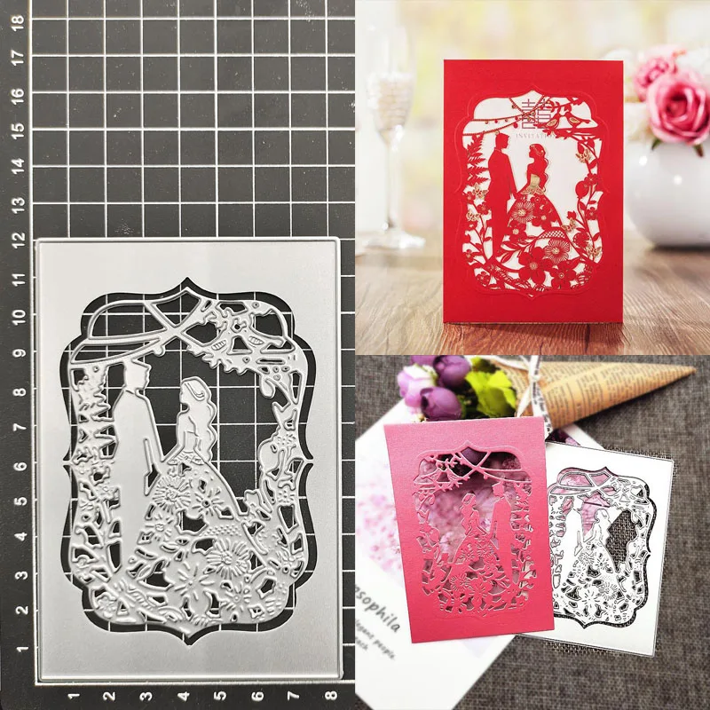 

Wedding Bride Groom Metal Cutting Dies Stencil Scrapbook Album Stamp Paper Card Embossing Decor Craft Knife Mould