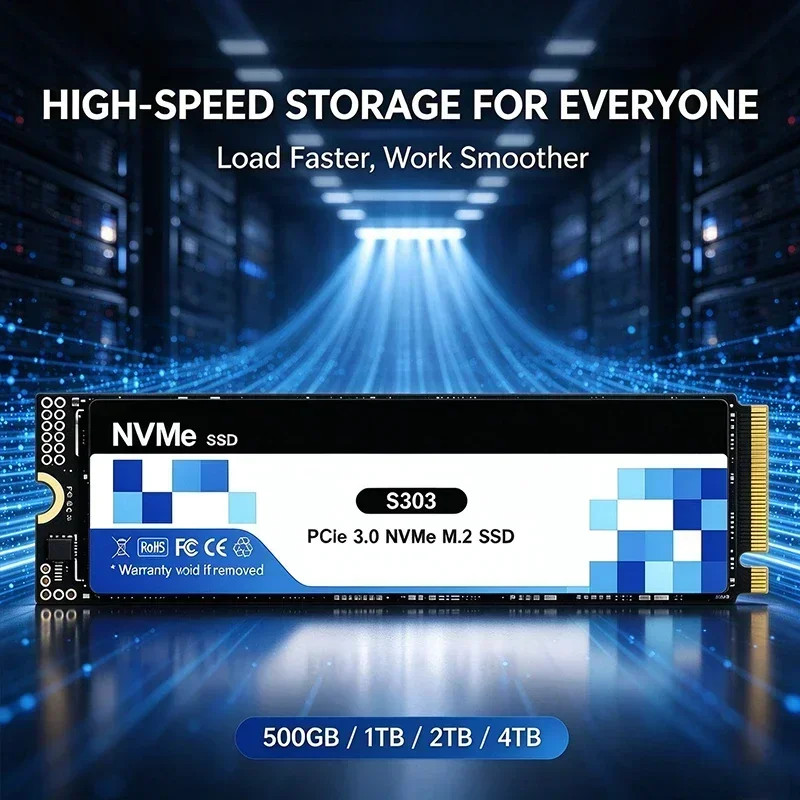 SSD 2026 S303 500GB 1TB 2TB 4TB M.2 2280 SSD NVMe M2 PCIe 3.0 Unidade de Estado Sólido Interna Disco Rígido para Computador Portátil