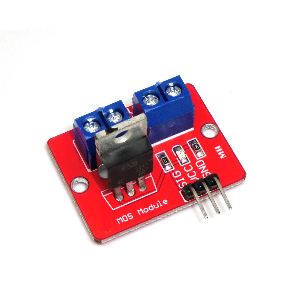 Módulo de accionamiento de transistor de efecto de campo, tubo MOS, para Arduino MCU ARM, IRF520 0-24V