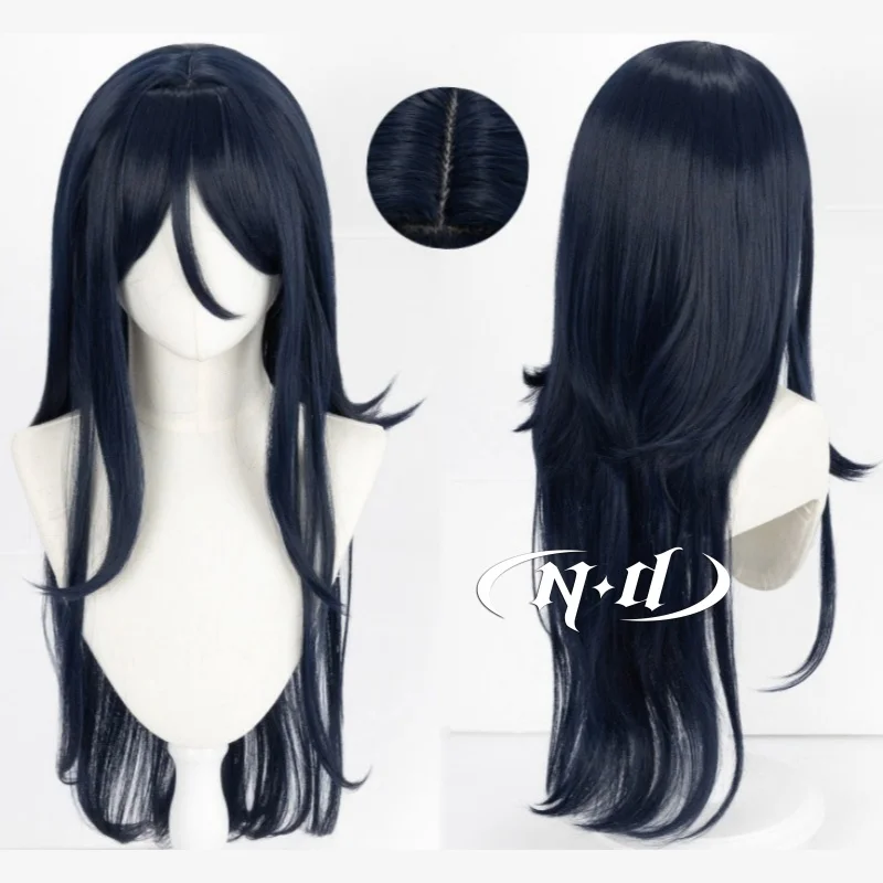 Pelucas de Cosplay ND Hoshino Ichika, proyecto SEKAI, pelucas de pelo largo azul marino y negro para juego Comic Con Coser Party sintético