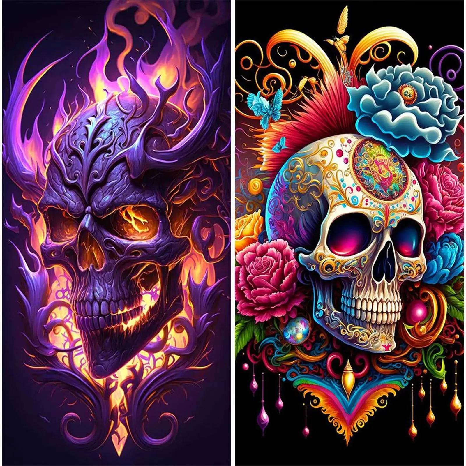 

Скелет 5D DIY полная дрель круглый алмазный набор для рисования для домашнего декора стены комнаты