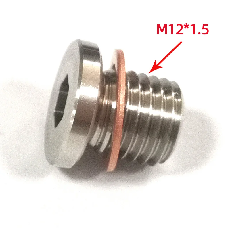 M12x1.75 Stainless Steel O2 Sensor Plug with Copper Washer – Universal Exhaust Bung Cap for Car Tuning & Repair
