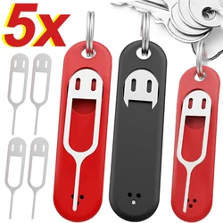 2 in 1 Sim Cards Removal Tool with Storage Case Protector SIM Card Tray Eject Pin Needles Opener Anti-lost Keychain Charm