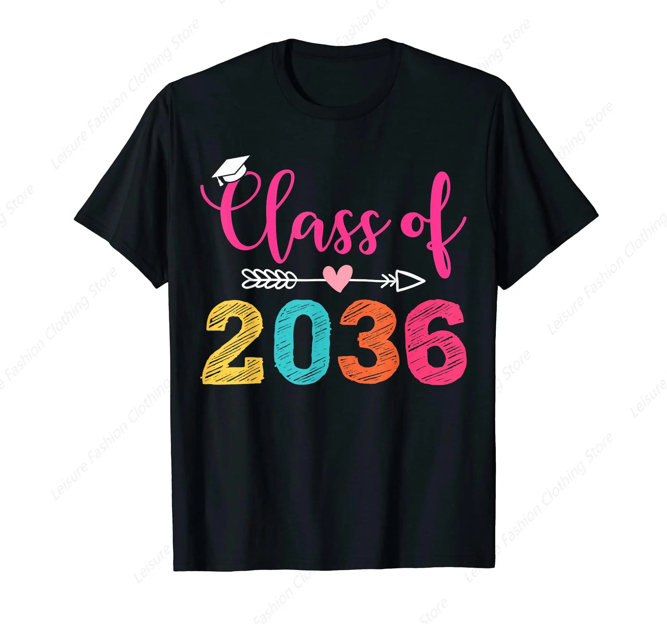 

Class of 2036 Grow With Me Graduation T-Shirt Summer Men Women's Cotton Tee Unisex Clothing