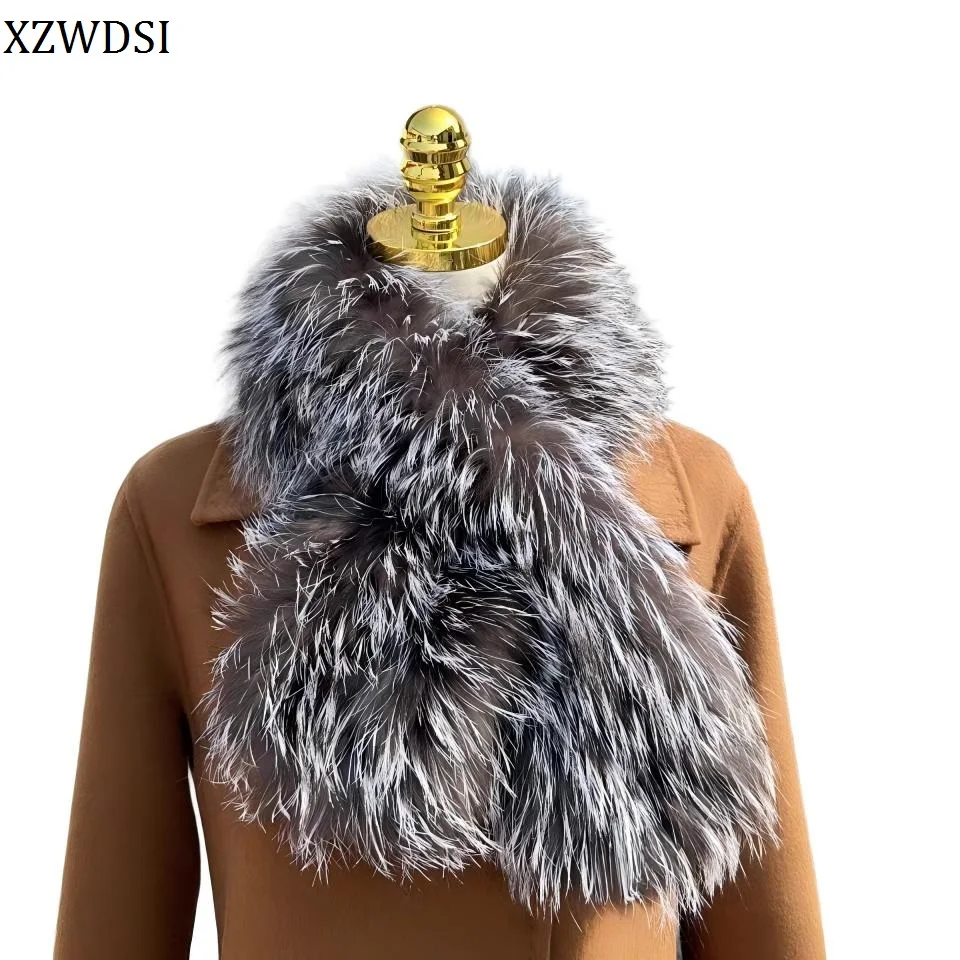 

Лидер продаж, женский зимний теплый шарф из натурального лисьего меха, модный шейный платок, вязаные шарфы