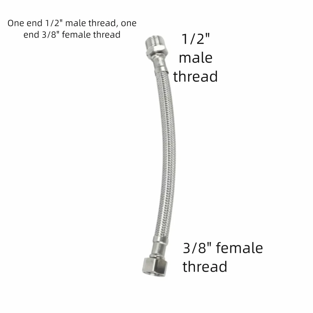 30/40cm Corrugated Water Hose Explosion-proof Stainless Steel Hot and Cold Water Faucet Inlet Hose Large Flow
