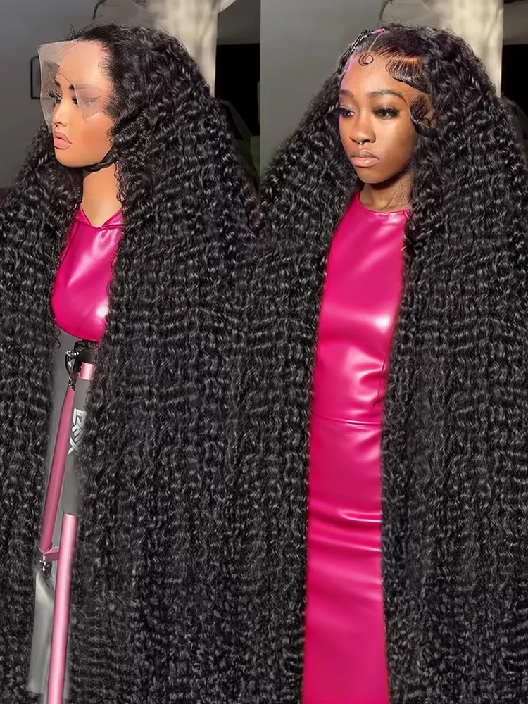 

40 Inch Burmese Water Curly 13x6 HD Lace Frontal Wig Human Hair Loose Deep Wave Lace Front Wig For Women PrePlucked 300% Density