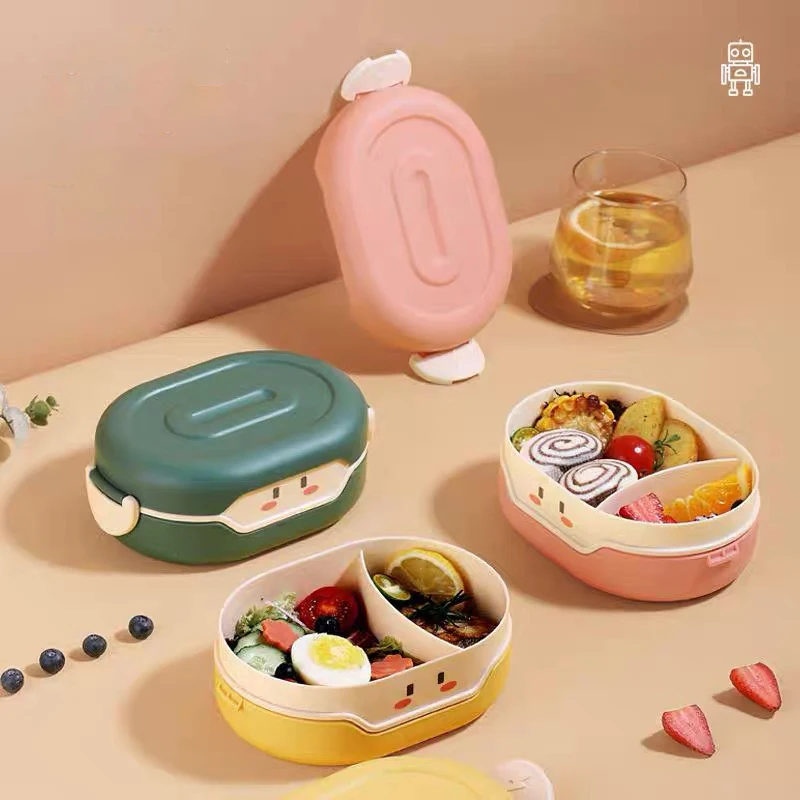 780ml Cute Bento Lunch Box Kawaii for Kid School Children Japanese Style Kindergarten Children's Bread Sandwich Food Box Plastic