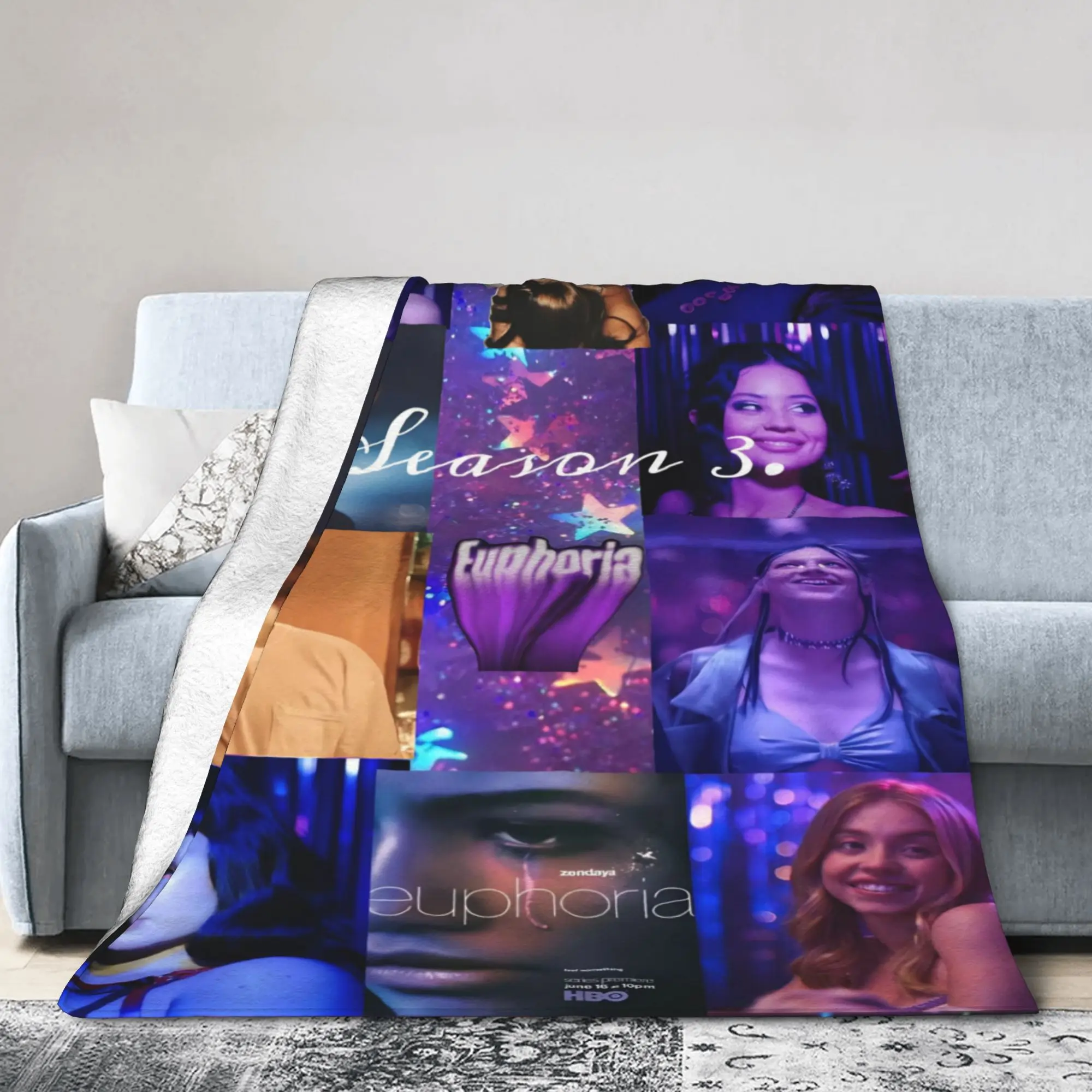 Euphorias Season 3 Accessoires Couvertures en polaire douce Couvertures confortables Pièce de tapis confortable