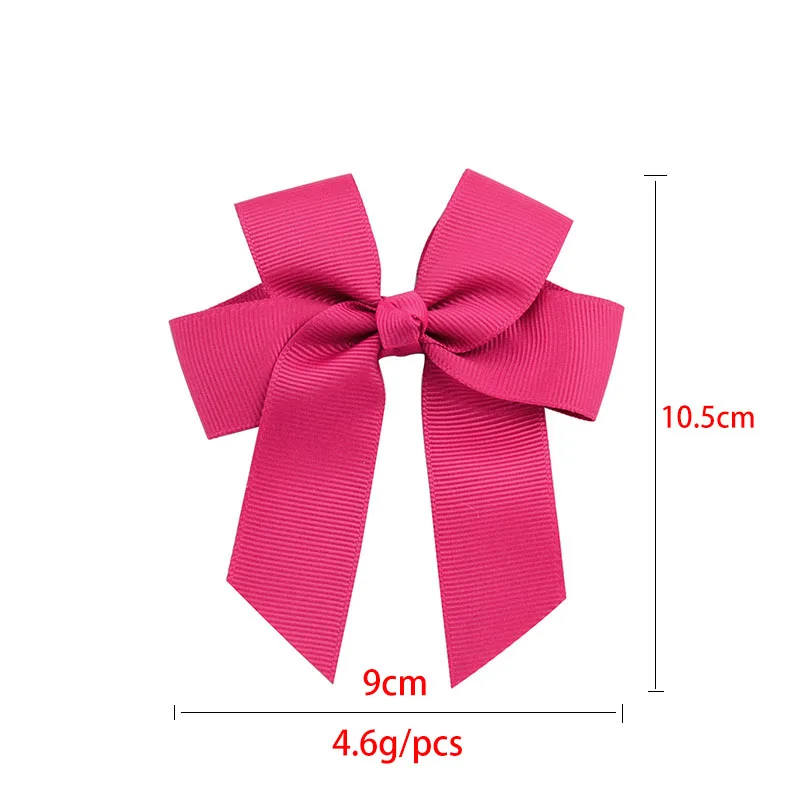 2pcs 3.6\'\' Solid Color Bowknot Hair Clips for Cute Girl Classic Cheer Bow Hairpins Barrettes Headwear Kids Hair Accessories Gift