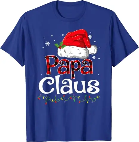 Papa Claus Santa Lustige Weihnachten Pyjama Passenden Familie T-Shirt Geschenke Großvater Weihnachten Urlaub Partei Kostüm Graphic Tee Tops – Detail 7