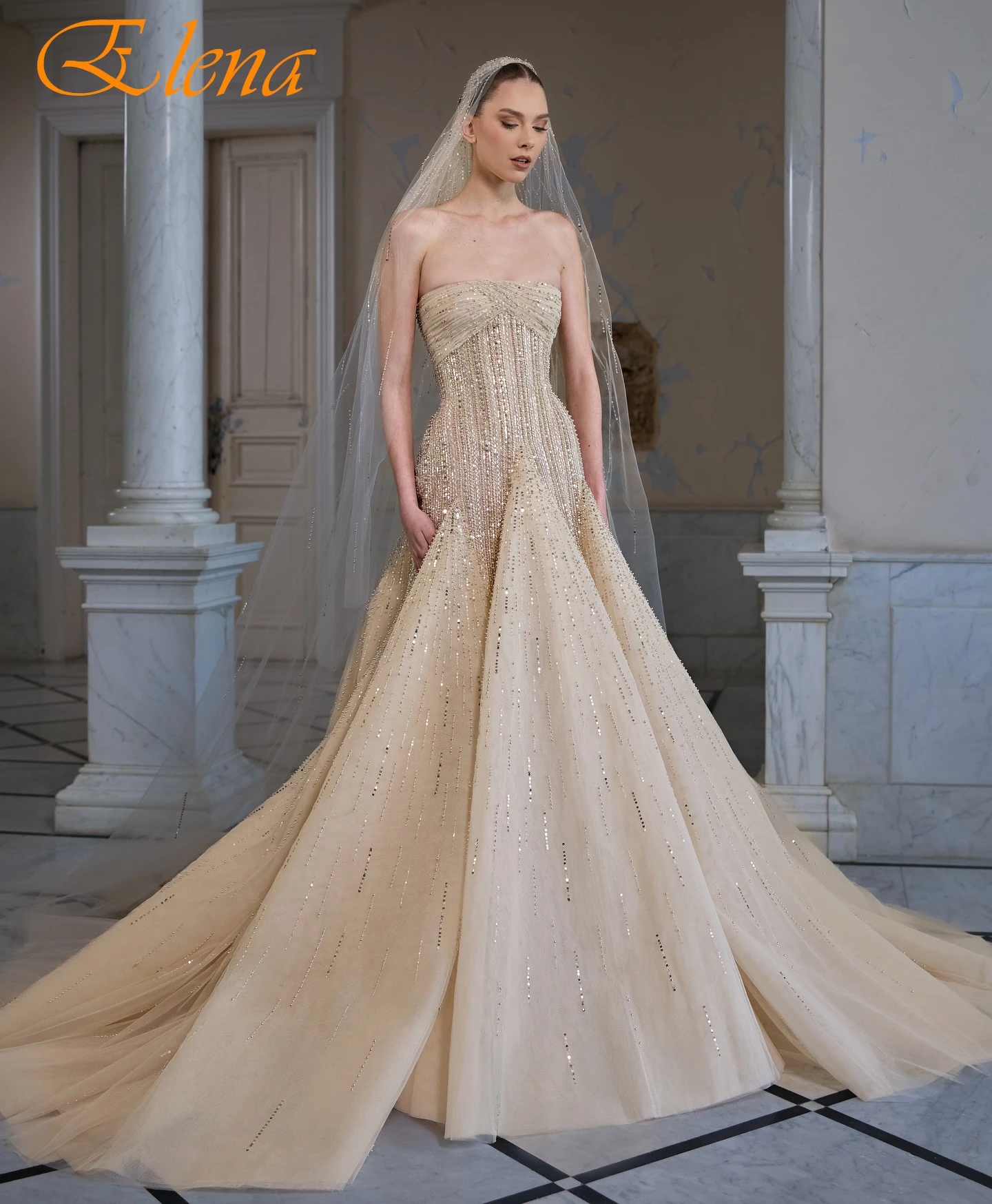 

Customized Mermaid Strapless Sleeveless Formal Evening Dress Fashion Delicate Celebrity Gowns Modern Bespoke Occasion Dress