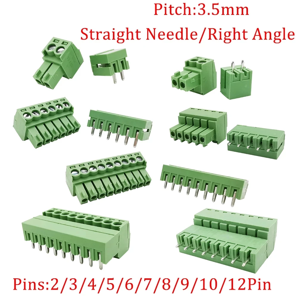 5Pair KF2EDG 3.5mm/3.81mm/3.96mm/5.08mm 15EDG 2-12Pin Male Plug Female Socket PCB Screw Terminal Block Pin Header Wire Connector
