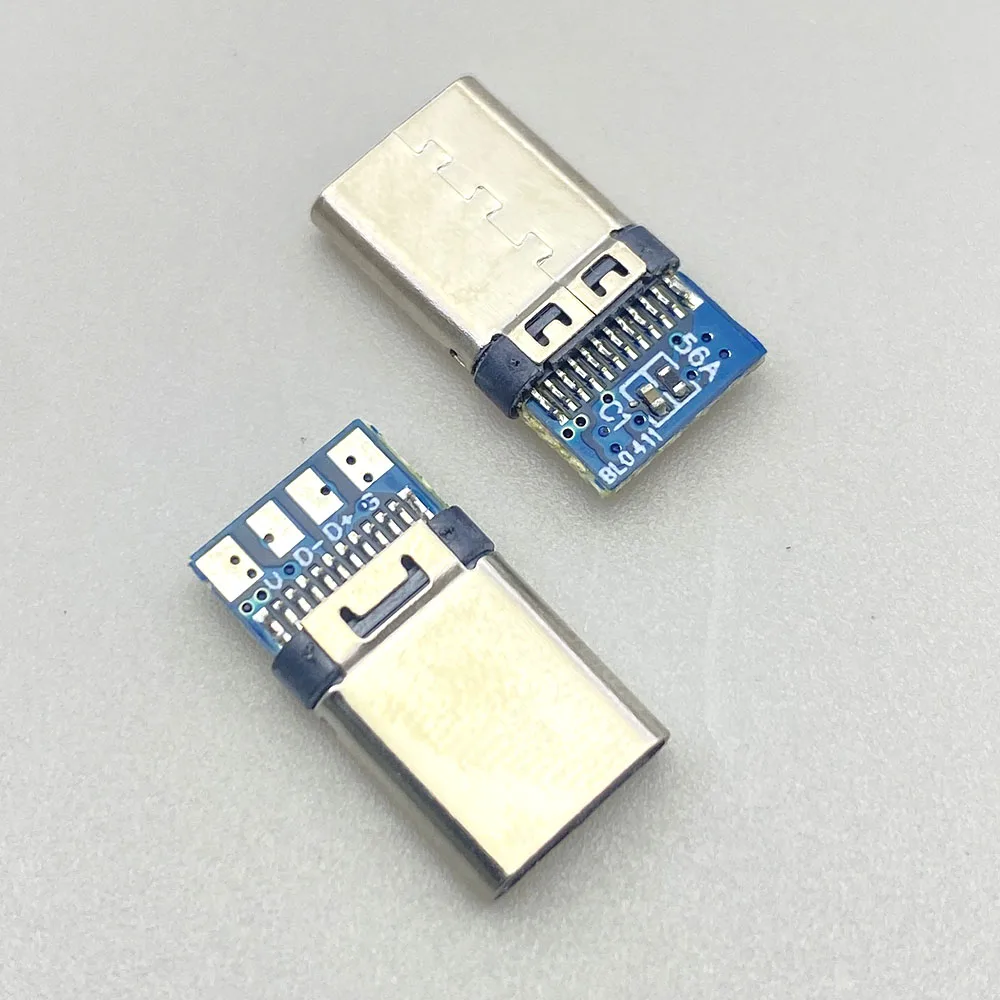 10er-Set Schweißdraht Typ-C USB 3.1 2A Hochstrom-USB 2.0 5A Typ-C USB-Stecker-Teile für DIY-Ladekabel – Detail 4