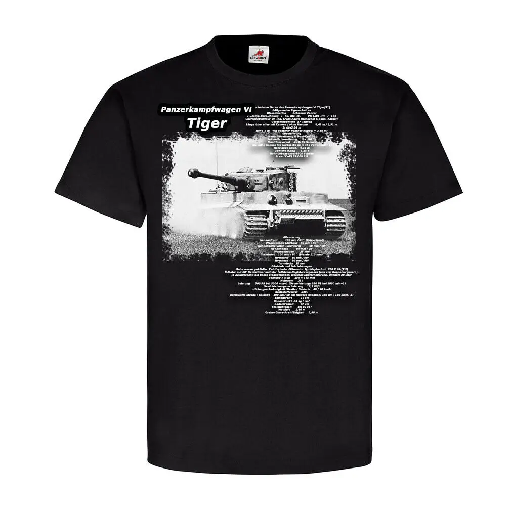 Army Legend Tank Armoured Division  Tiger VI Panzer Tank T-Shirt. Summer Cotton Short Sleeve O-Neck Mens T Shirt