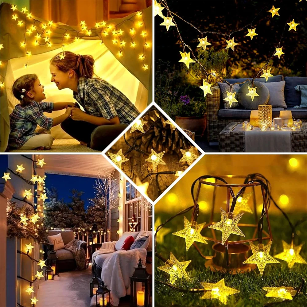 200LED Solar String Lights Outdoor Solar Powered Star String Lights Garden Decor Lights Playhouse Lawn Patio Party Holiday 868