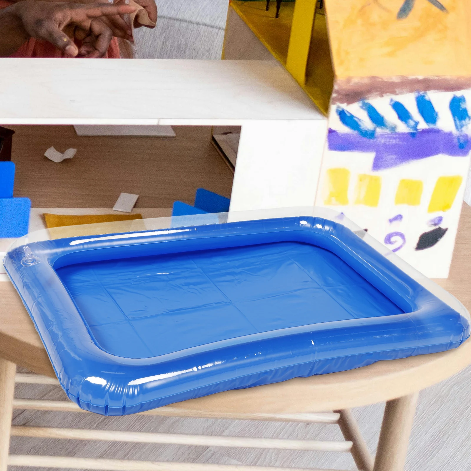 Piscina inflável para bonecas brinquedos crianças playset bandeja de areia bandeja de água retangular piscina pvc material verão criança acessórios