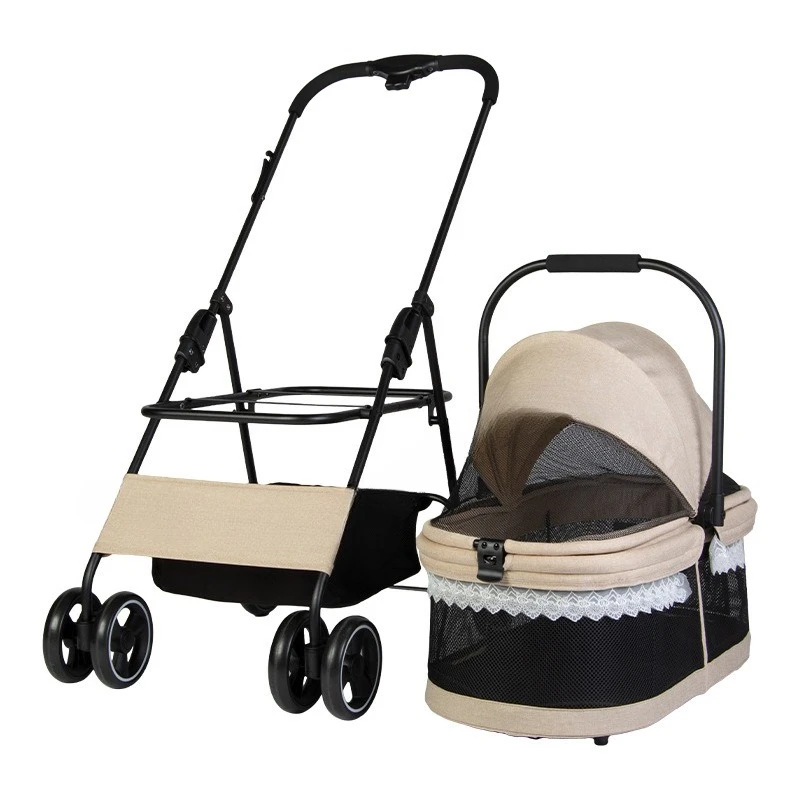 Pet cart, cat and dog go out cart bag can be separated, portable and foldable cat nest to walk the dog