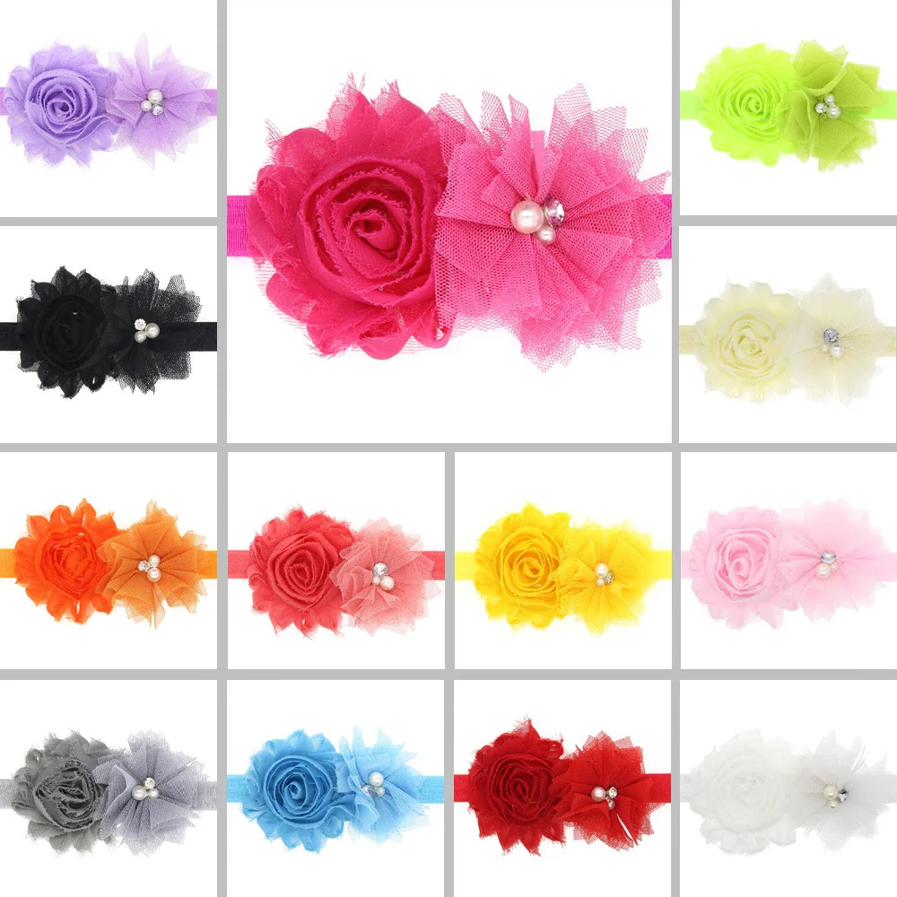 1 Pieces Baby Girl Headband Infant Bow Newborn Floral Headwear Tiara Headwrap Gift Toddlers Bandage Ribbon Flower Hair Accessory