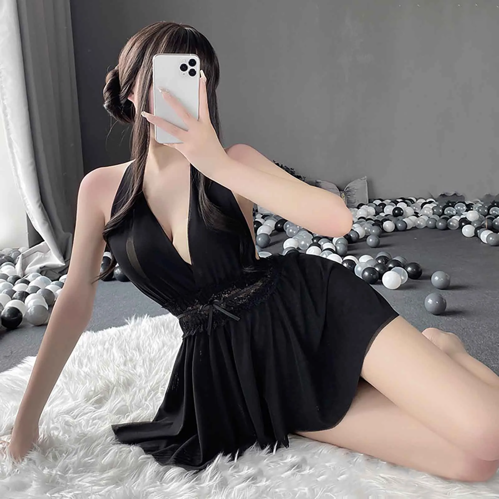 

Сексуальная женская ночная рубашка комбинация кружевная юбка сетчатая комбинация с открытой спиной Ночная рубашка женская сексуальная одежда для сна Пижама