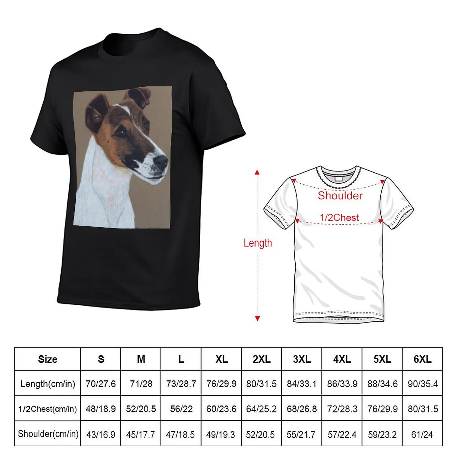 Fox Terrier Vignette T-Shirt quick drying graphic tee shirt shirts graphic shirts men