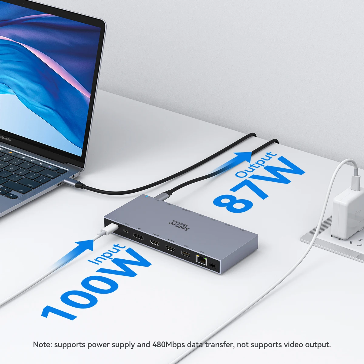 Imagem -04 - Mokn-docking Station para Macbook Air e Pro Docking Station 14 em Ipad Thunderbolt Laptop Usb-c 3.1 Hdmi 4k60hz pd 100w Rj45 1gbps Dock Usb