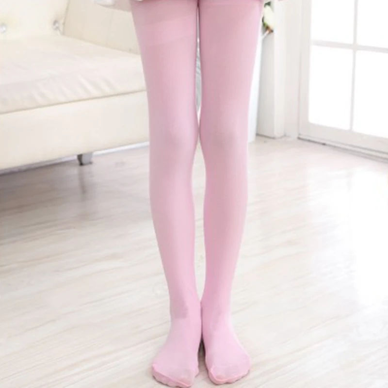 Pink Kids Girls Velvet Ballet Tights Dance Socks Microfiber Socks Professional Dance Leggings M