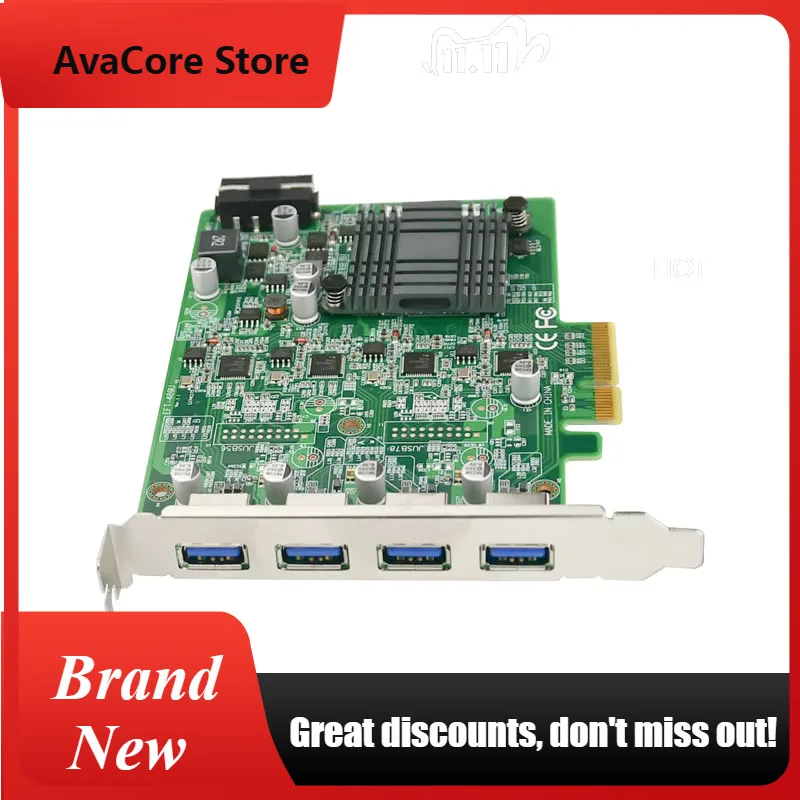 AvaCoreFactory Direct PCI-E To 4Port 3.0 5Gbps Adaptor USB Expansion Computer Industrial EFT-489U IO Card