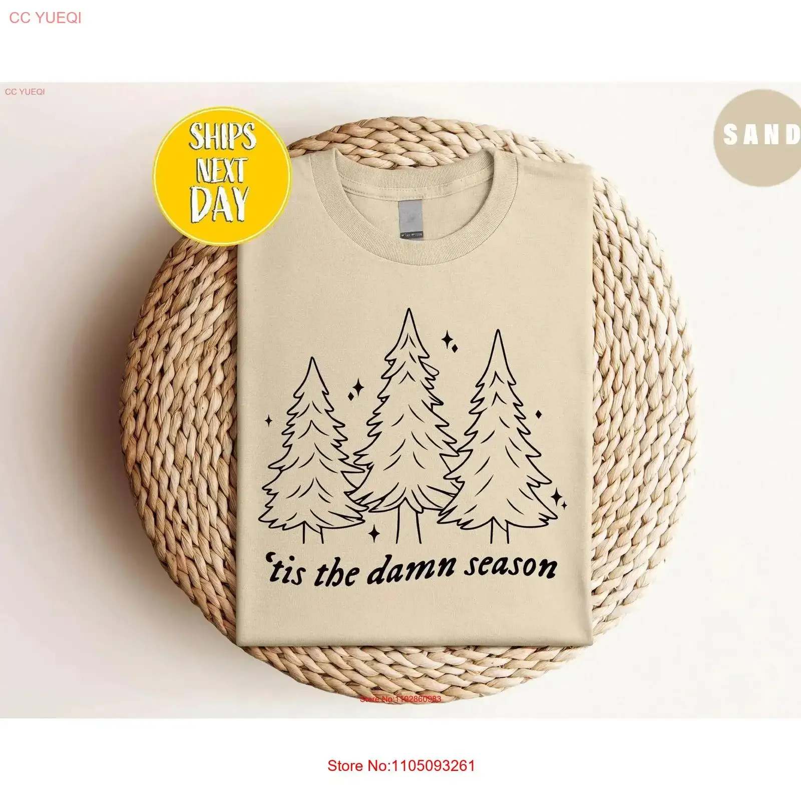 

Tis The Damn Season Christmas T Shirt New Year Women Holiday CC39 vintage Washed Stylish graphic Slightly Top For Everyday Wear