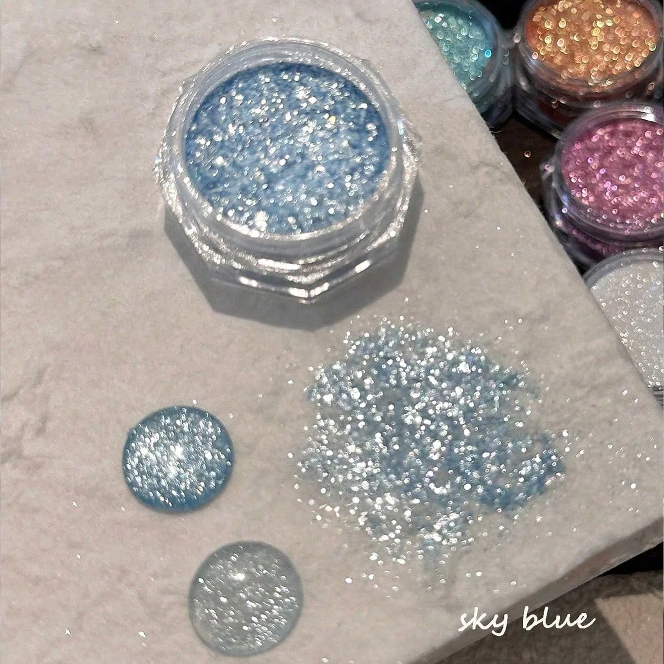 海塩クリスタルダイヤモンドネイルパウダー、超微細グリッターシュガーネイルパウダー、DIYネイルアート、スノーフレークデザイン